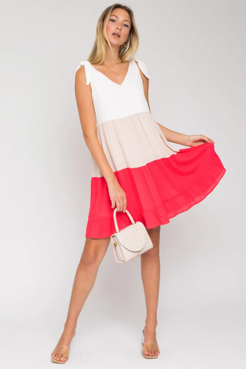 Coral Reef Color Block Dress