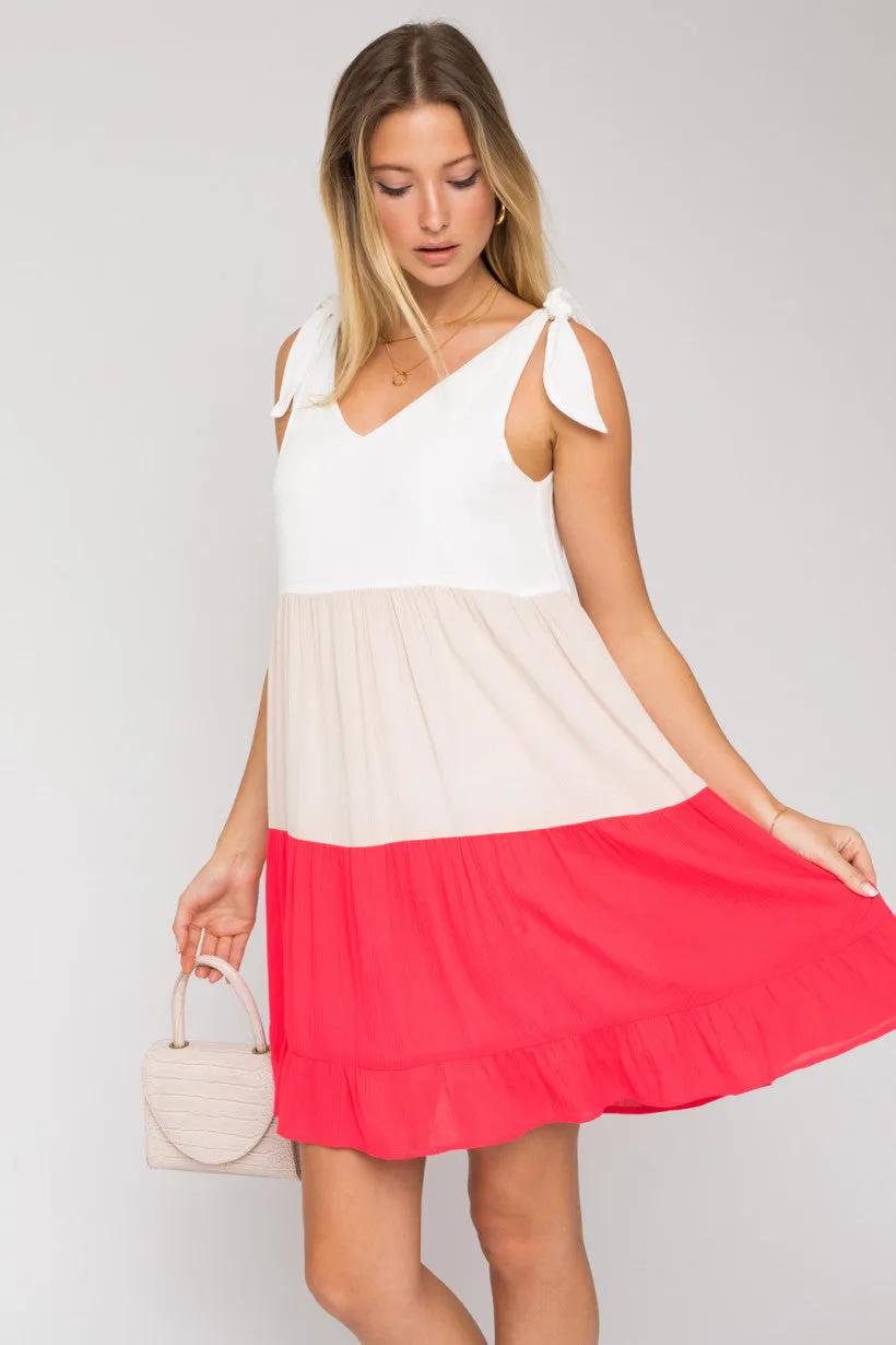 Coral Reef Color Block Dress