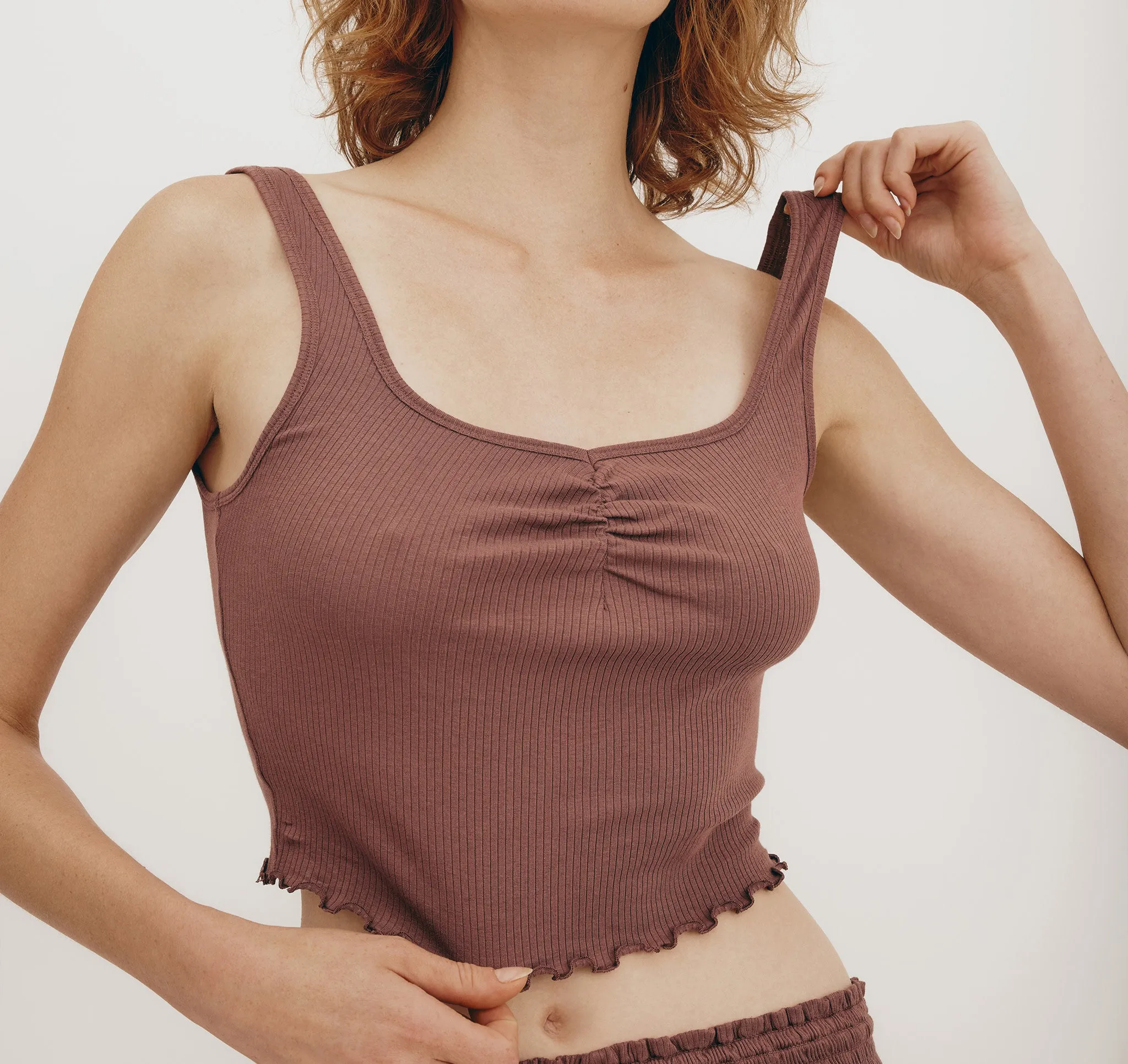 Core Bold Rib Ruched Tank Top