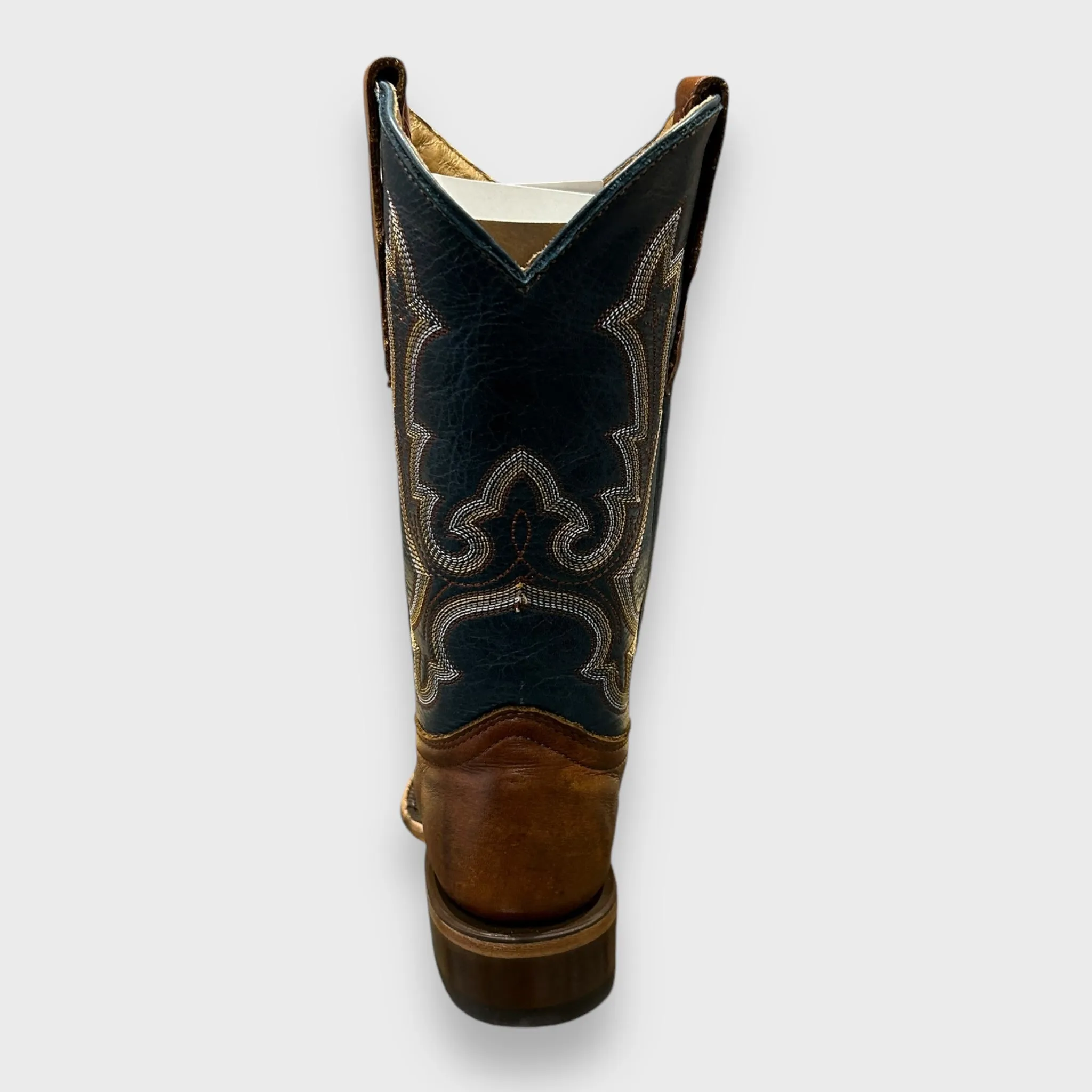 Corral Teens T0190 Teens Honey-Navy Blue Square Toe Western Boots