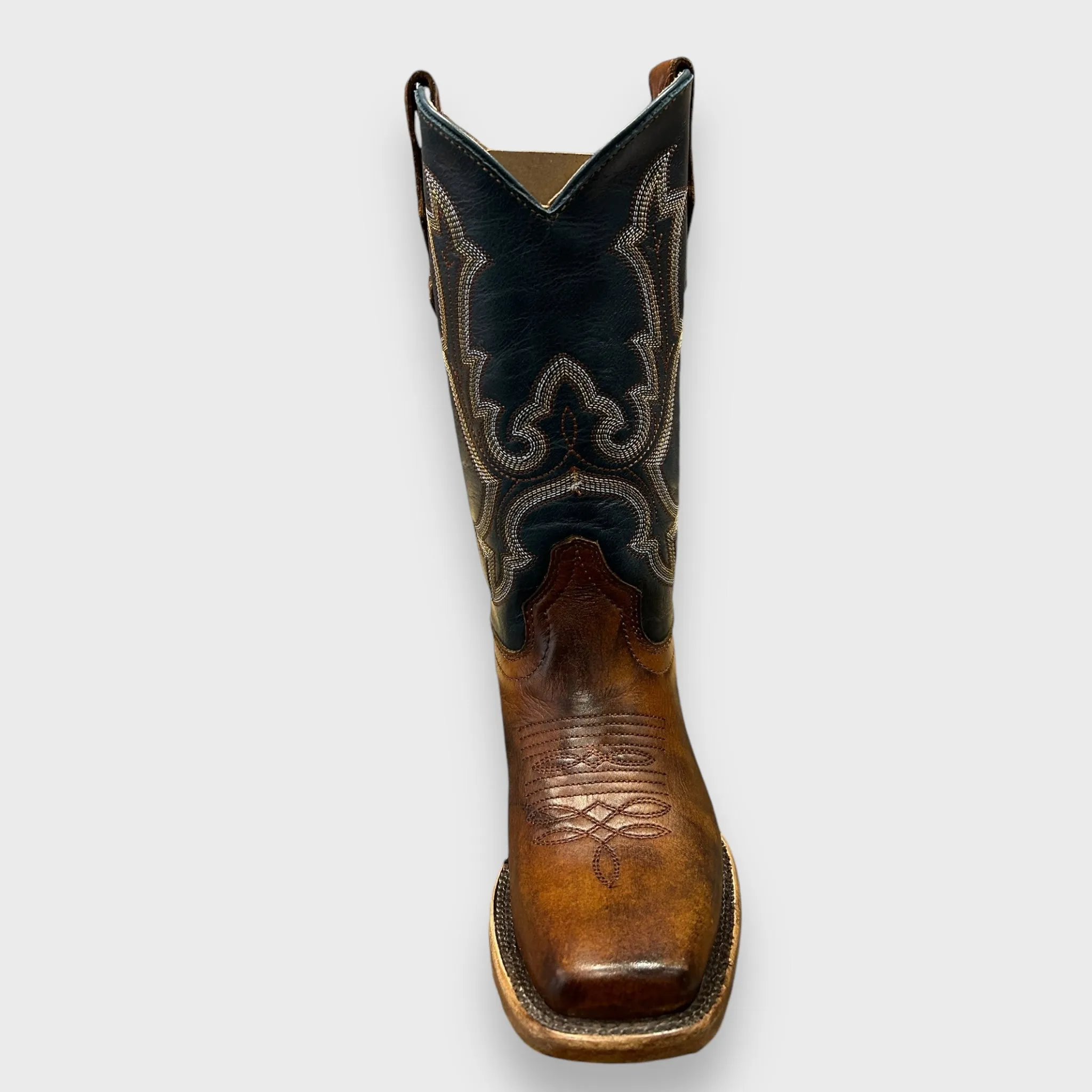 Corral Teens T0190 Teens Honey-Navy Blue Square Toe Western Boots