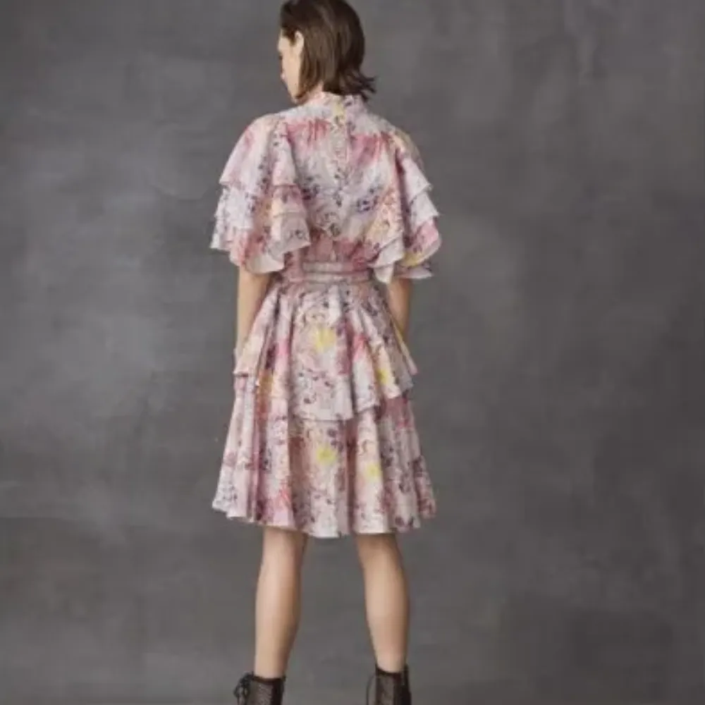 Cotton Linen Ruffled Mini Dress