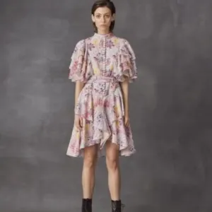 Cotton Linen Ruffled Mini Dress