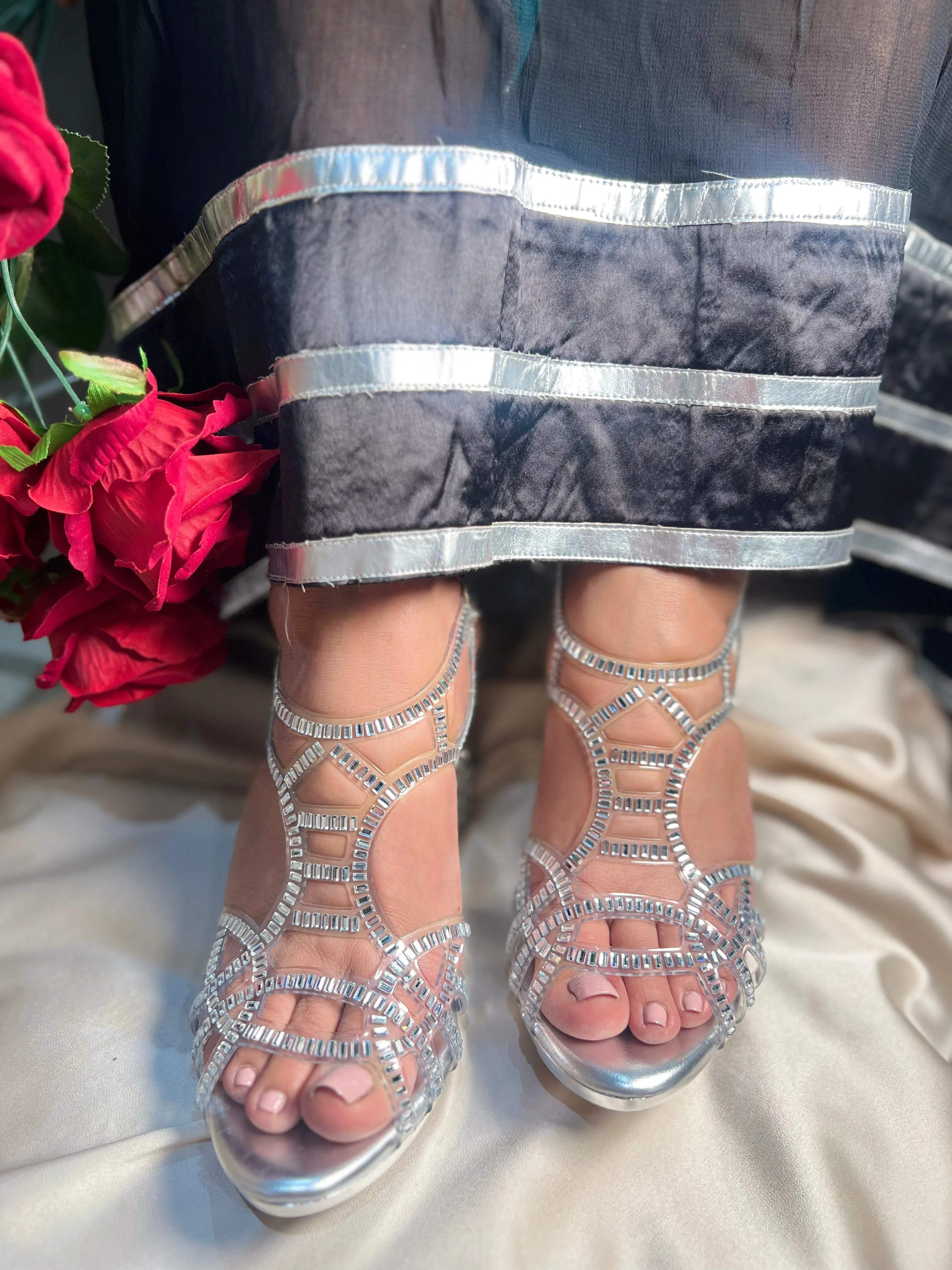 Crystal Mirage Silver Heels