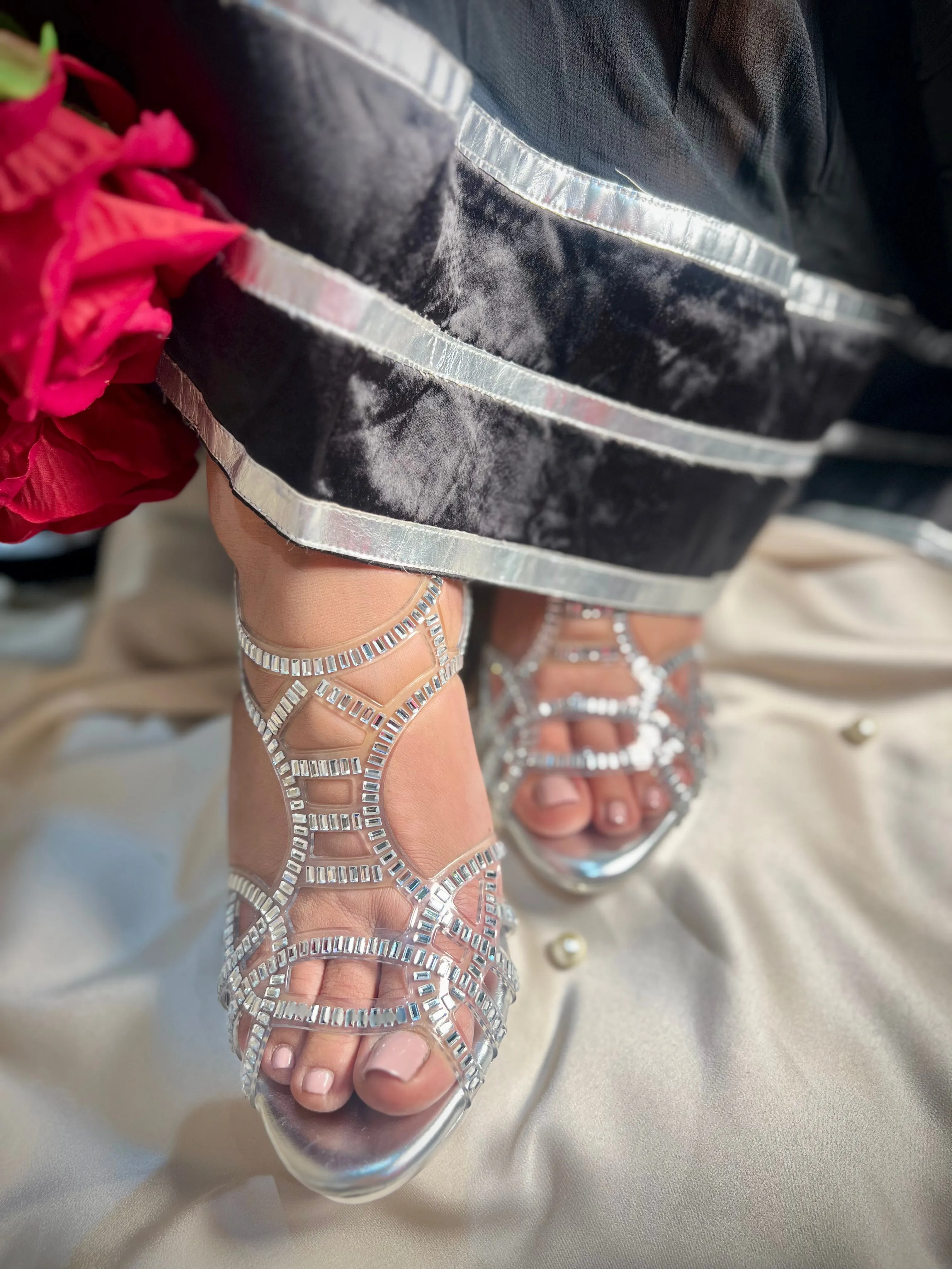 Crystal Mirage Silver Heels
