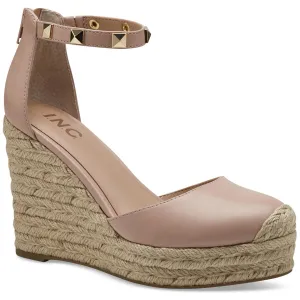 Cufflinks Inc. Women's Masin Studded Ankle Wedge Heels Medium - Blush Smooth, 10