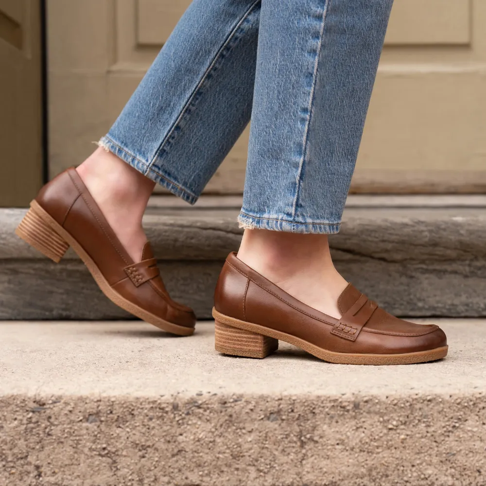Dansko Danica Tan Waterproof Burnished Loafer (Women's)
