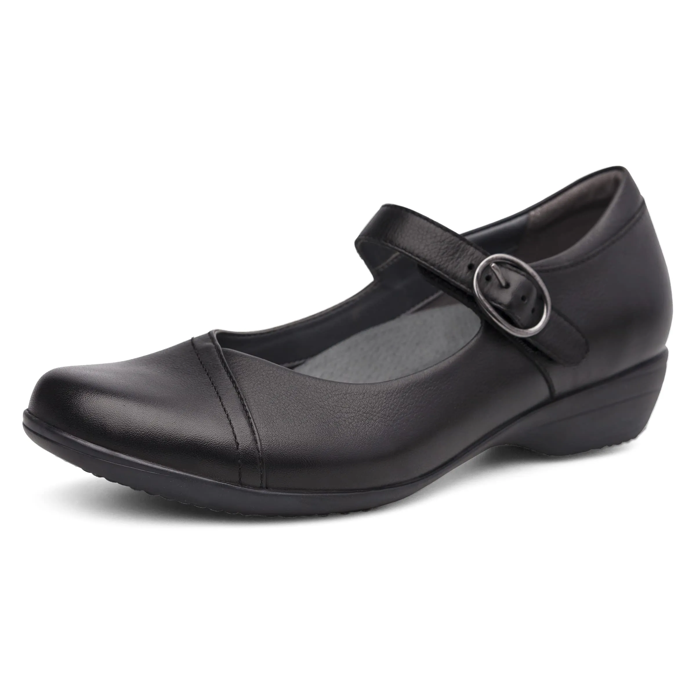 Dansko Fawna Mary Jane for Women - Cute, Comfortable Shoes with Arch Support - Versatile Casual to Dressy Footwear with Buckle Strap - Lightweight Rubber Outsole Black Milled Nappa 8.5-9 M US