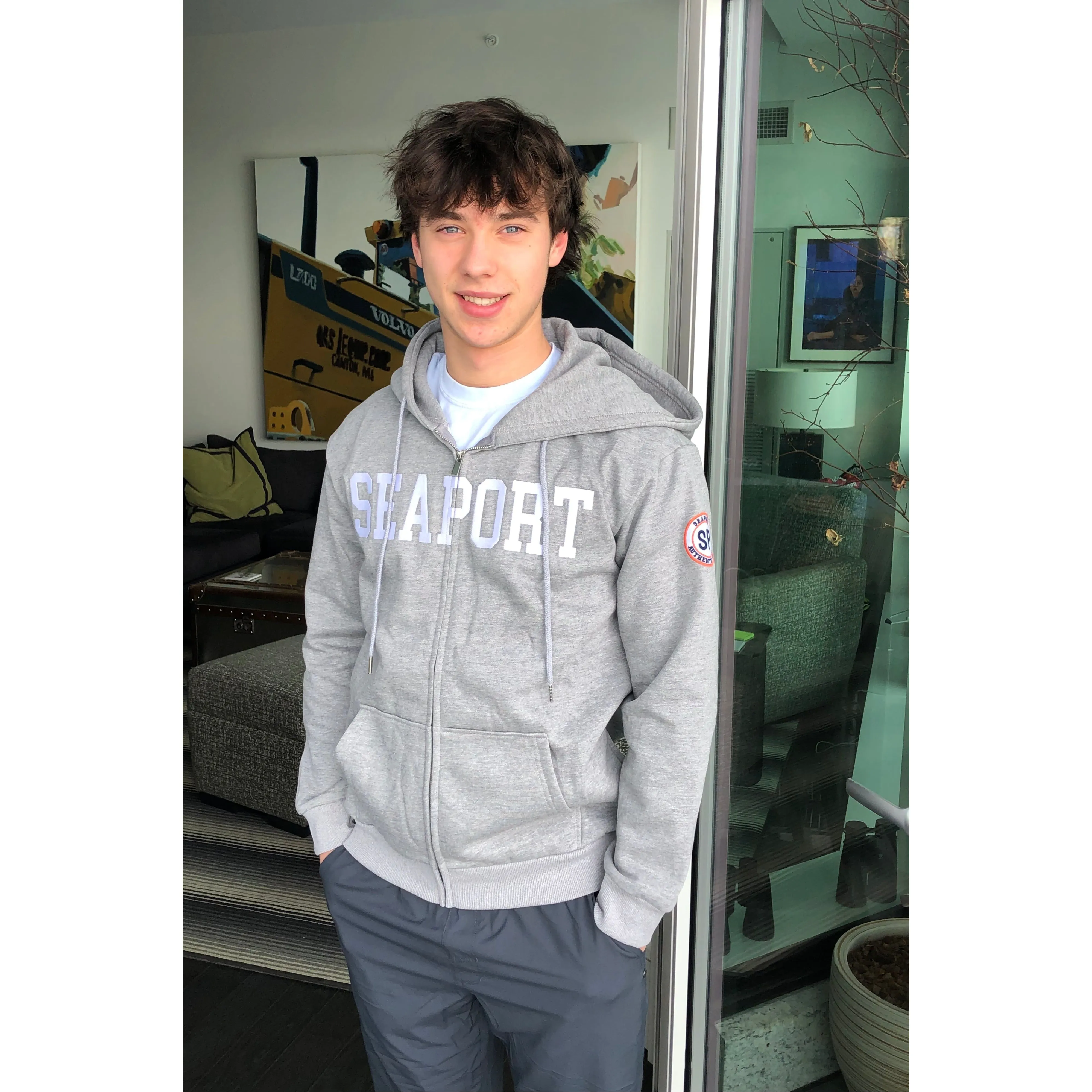 Dark Gray Lightweight Full-zip Hoodie