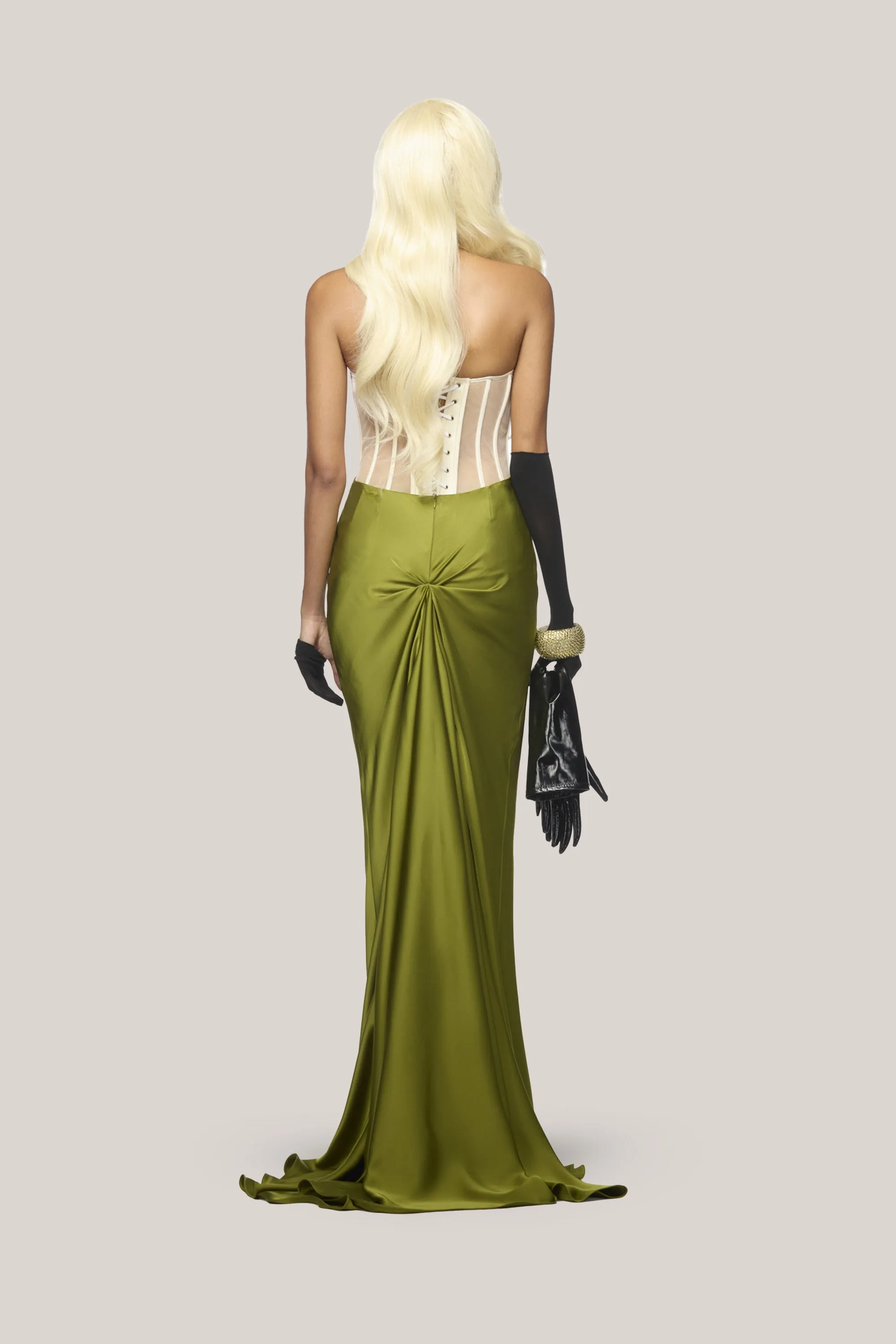 DAS LA VIE • Ramirez Mermaid Corset Mesh Silk Floor Length Dress