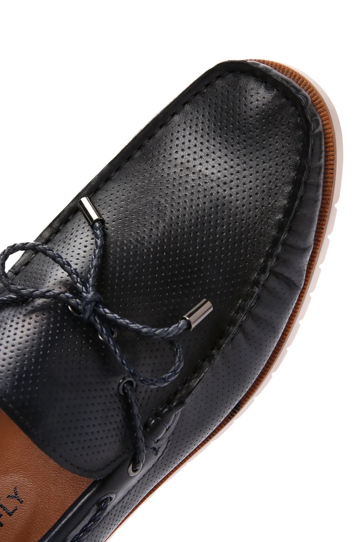 Derimod Fly Erkek Lacivert Deri Casual Loafer