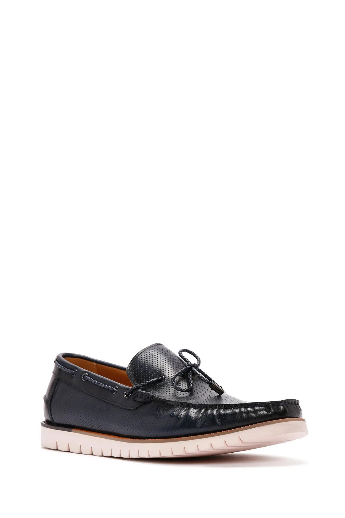 Derimod Fly Erkek Lacivert Deri Casual Loafer