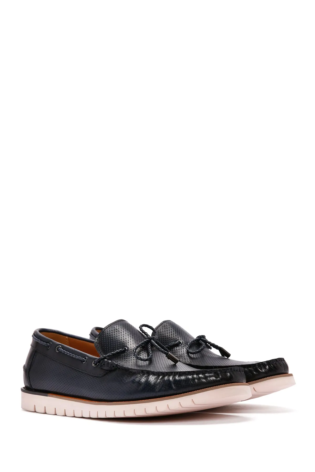 Derimod Fly Erkek Lacivert Deri Casual Loafer