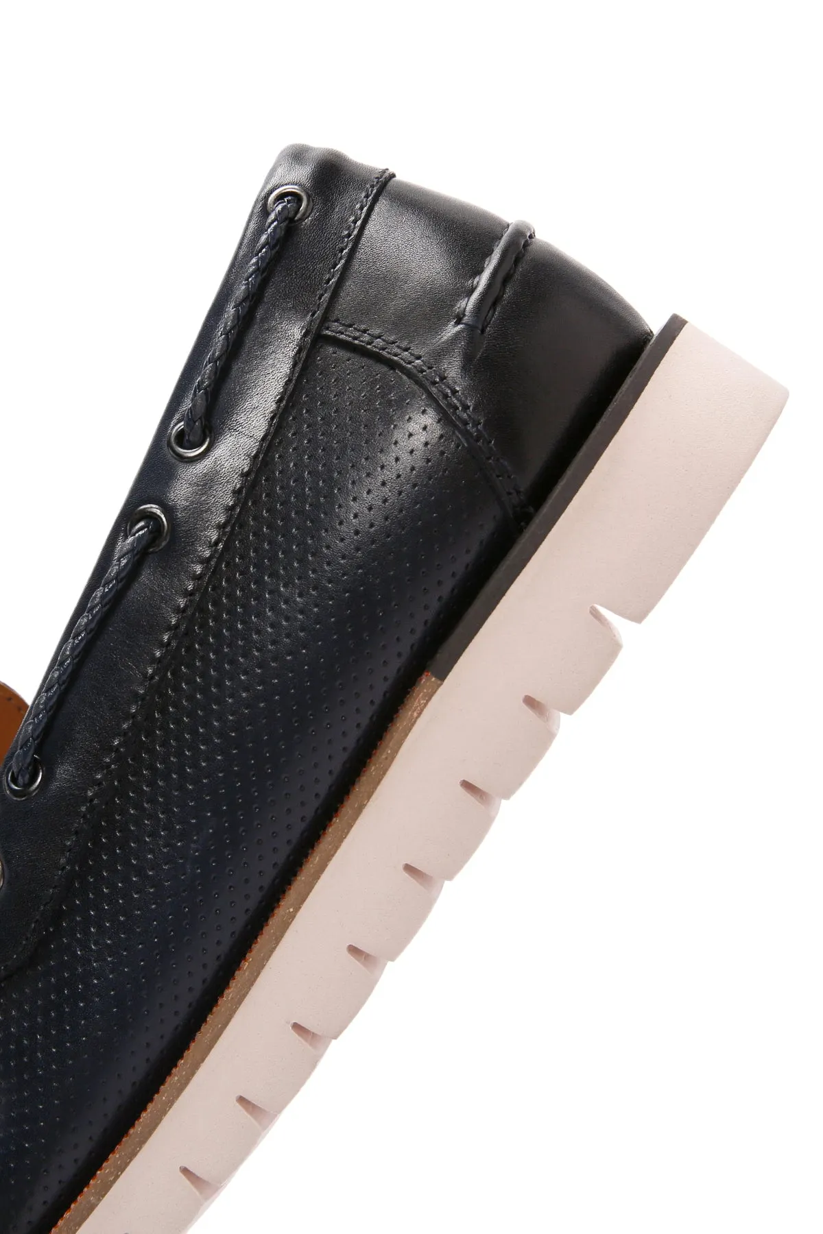 Derimod Fly Erkek Lacivert Deri Casual Loafer