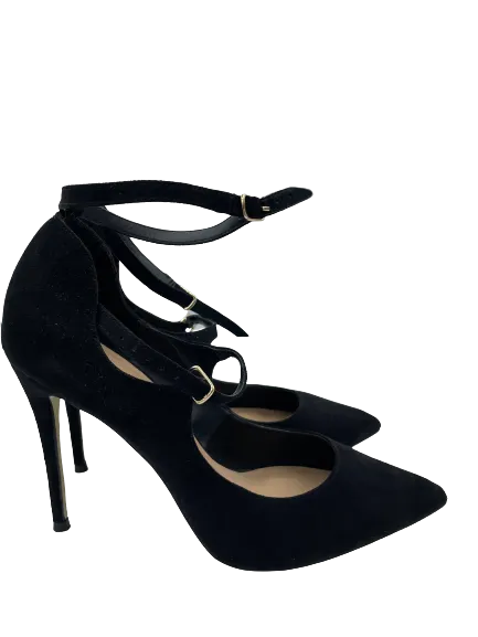 Dynamite Black Ankle Strap Heels