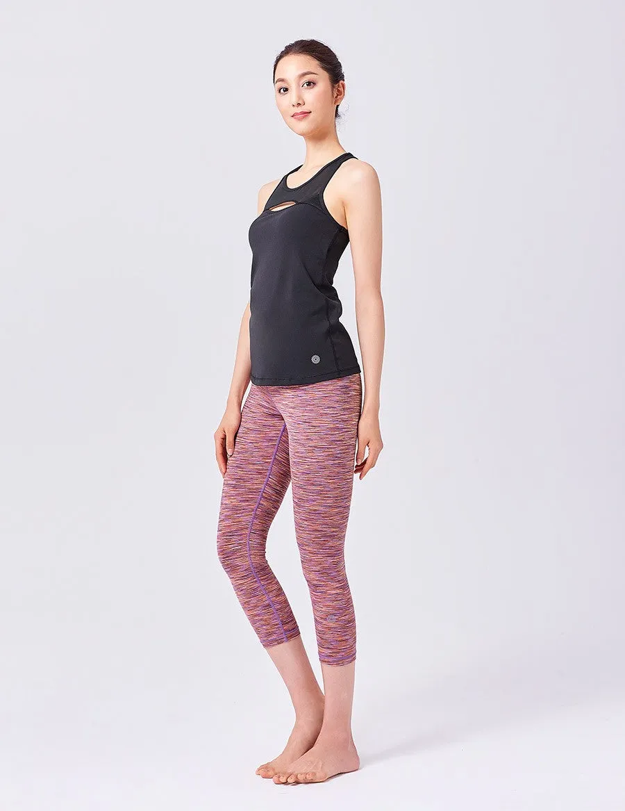 easyoga LA-VEDA Twiggy Core Capris1 - D58 Blue/Red Stripe