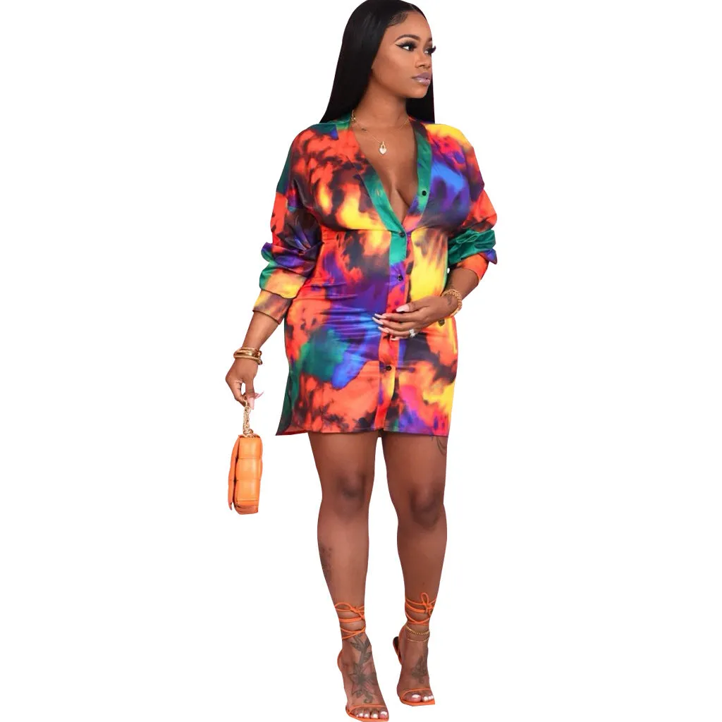 Effortlessly Stylish Casual Printed Shirt Dress for Everyday Chic