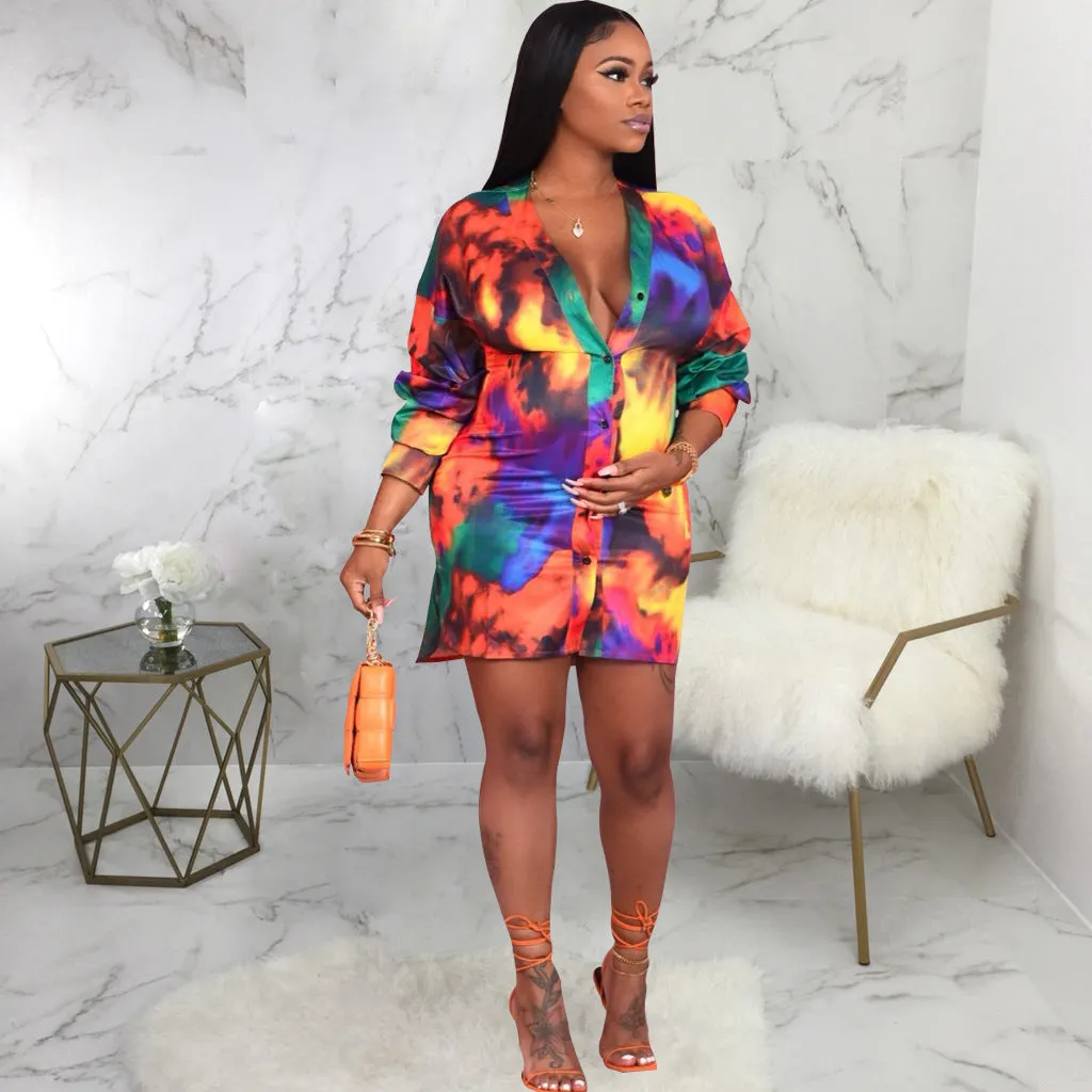 Effortlessly Stylish Casual Printed Shirt Dress for Everyday Chic