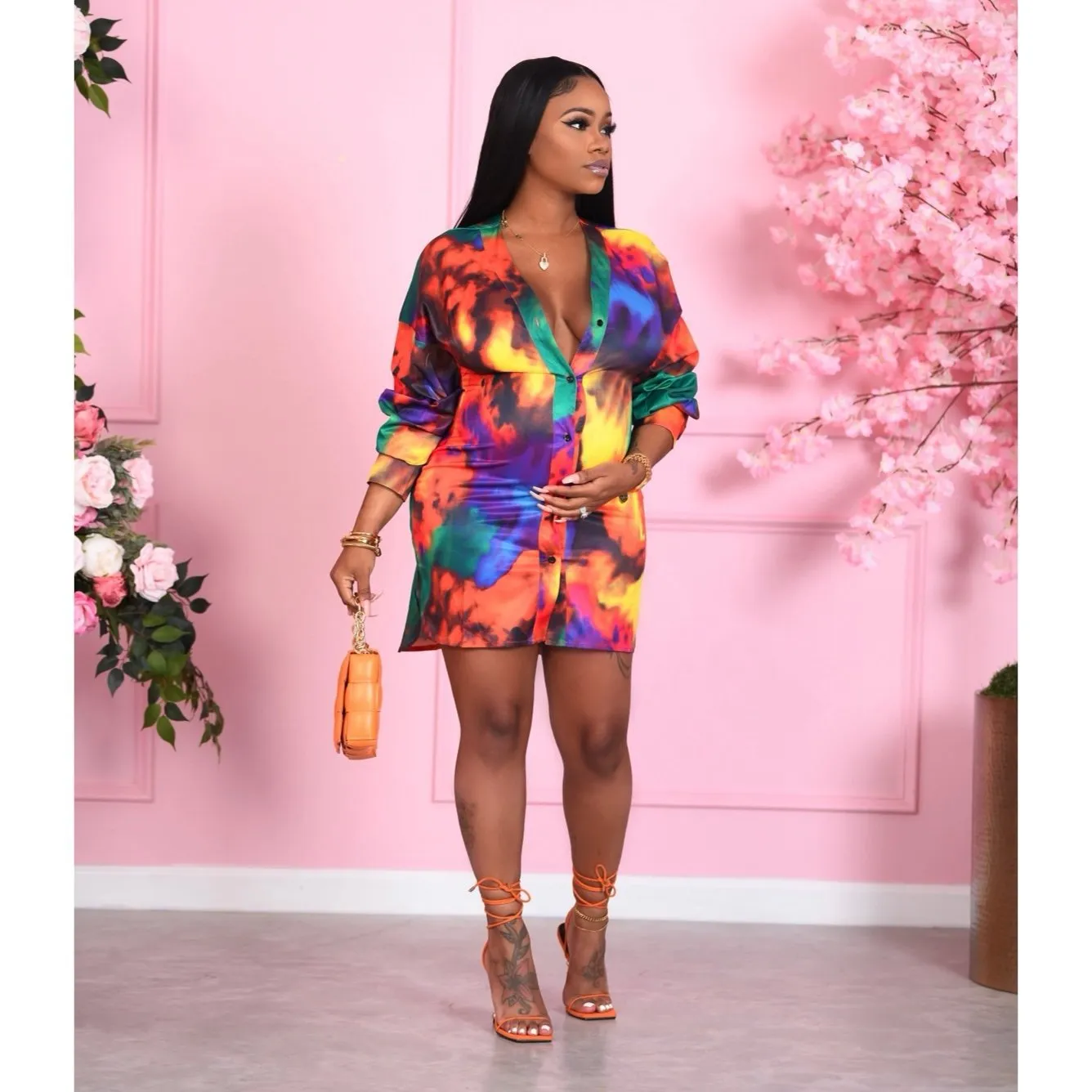 Effortlessly Stylish Casual Printed Shirt Dress for Everyday Chic