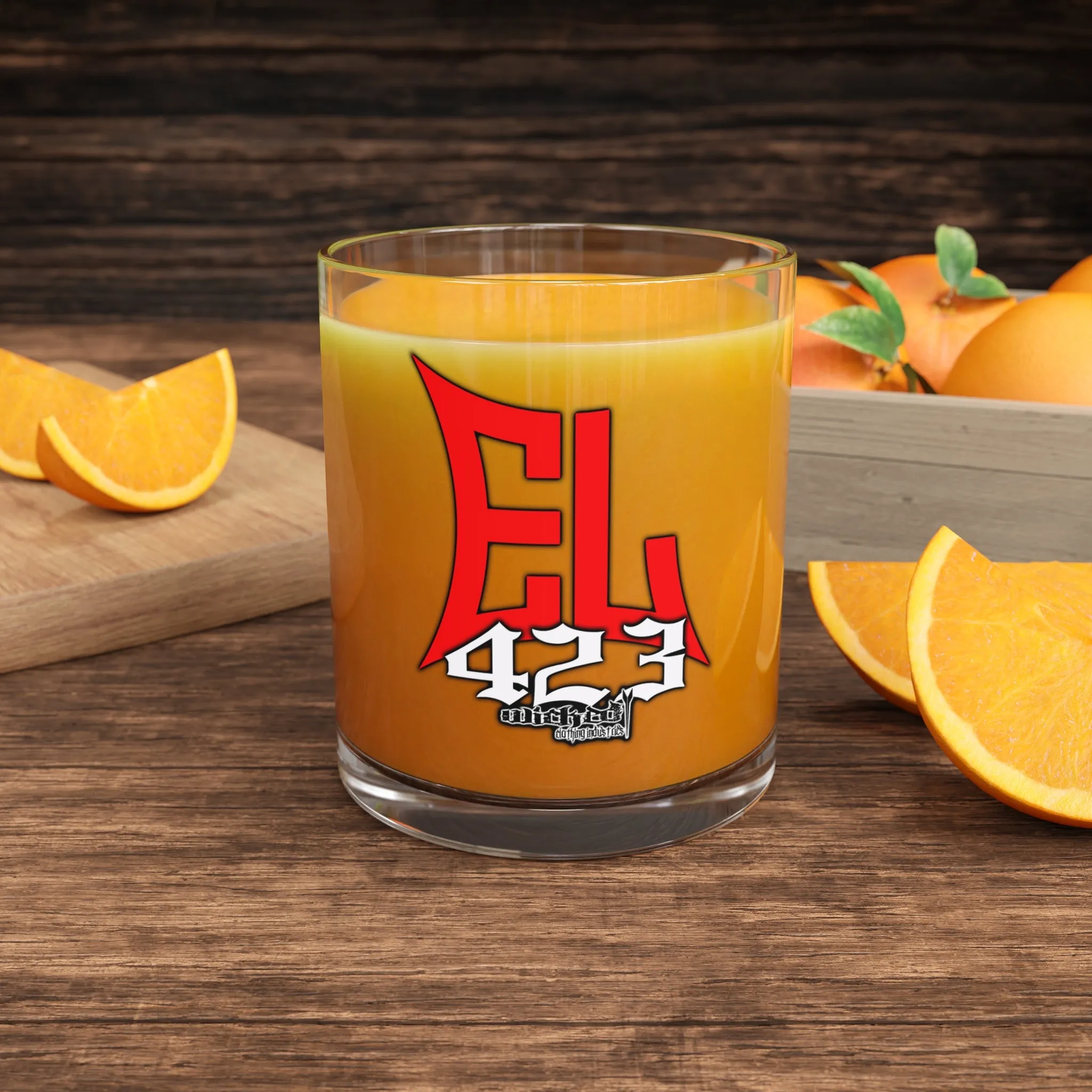 EL423 Red Bold Bar Glass