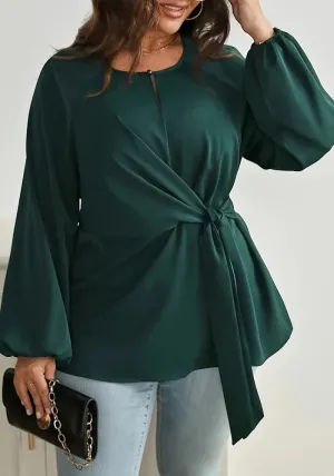 Elegant Lace Long Sleeve Lace-Up Shirt for Effortless Sophistication