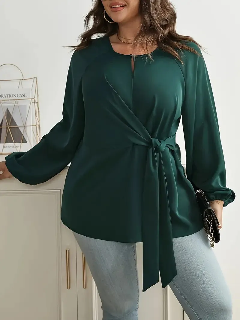 Elegant Lace Long Sleeve Lace-Up Shirt for Effortless Sophistication