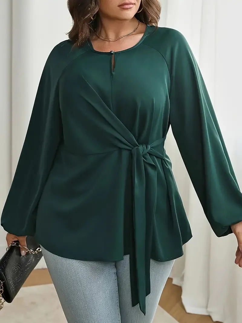 Elegant Lace Long Sleeve Lace-Up Shirt for Effortless Sophistication