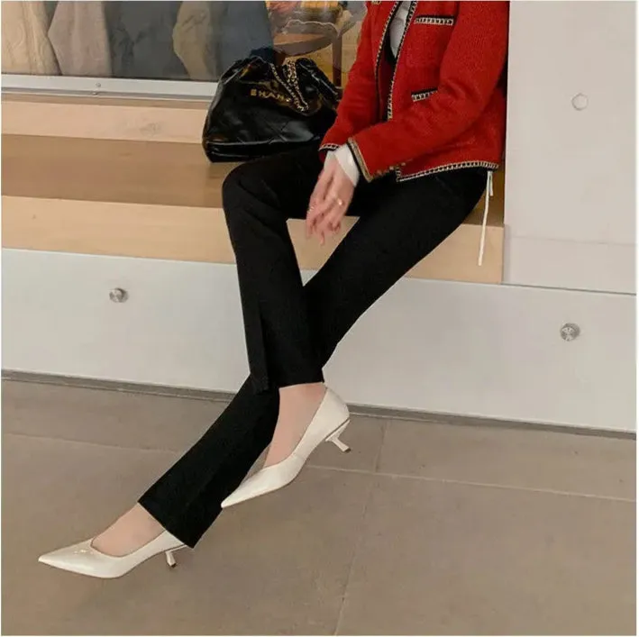 Elegant Patent Sheepskin Heels