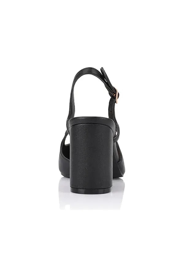 Elton Slingback Block Heel Black