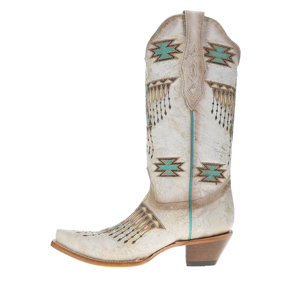 Embroidered Southwest Snip Toe Pull On Cowboy Boots