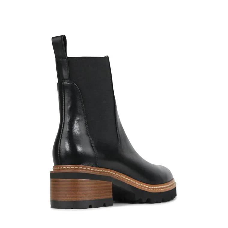 Eos Linear Black Ankle Boot