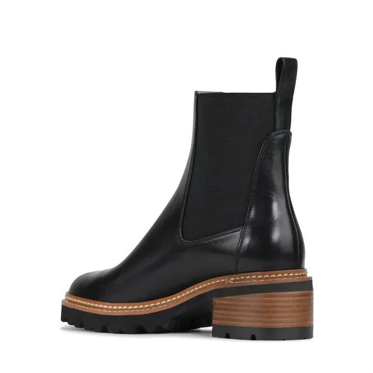 Eos Linear Black Ankle Boot
