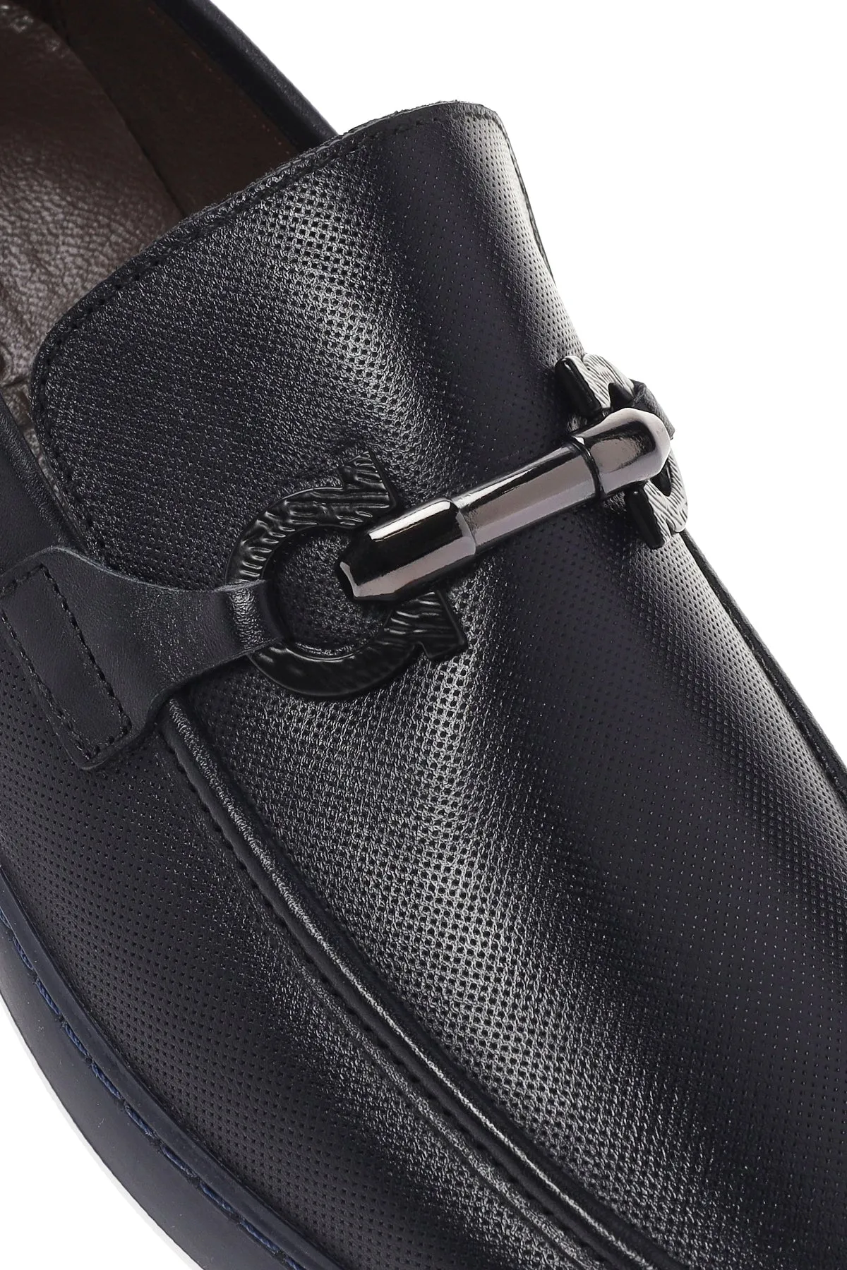 Erkek Lacivert Deri Casual Loafer