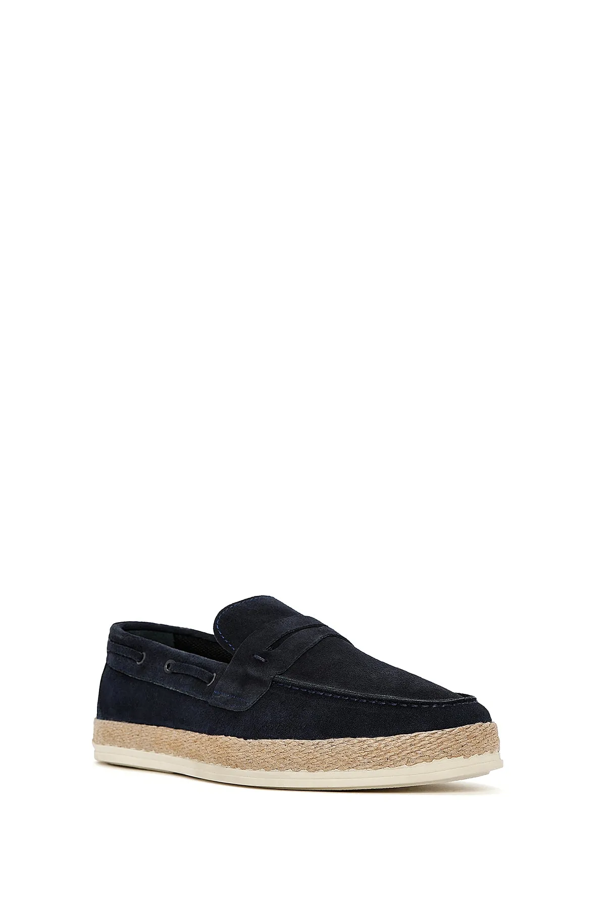 Erkek Lacivert Süet Deri Casual Loafer