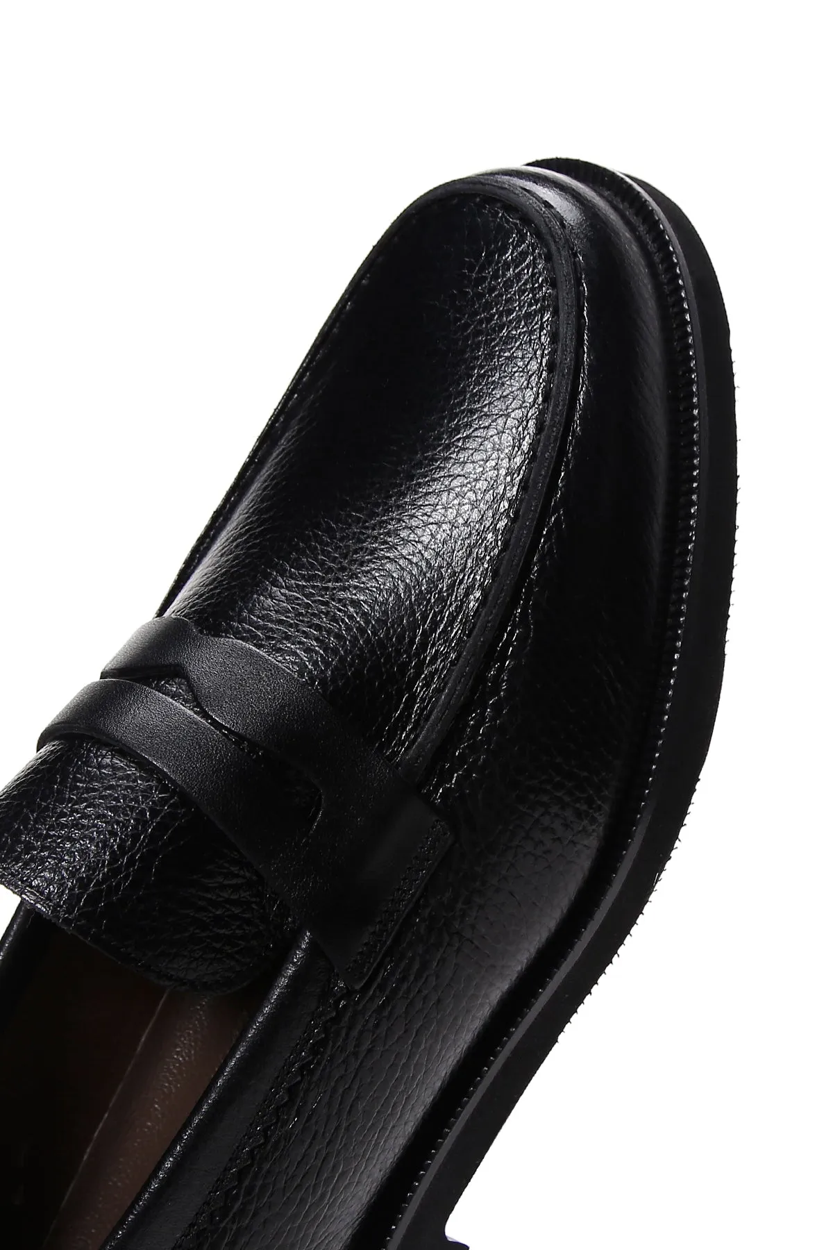 Erkek Siyah Deri Casual Loafer