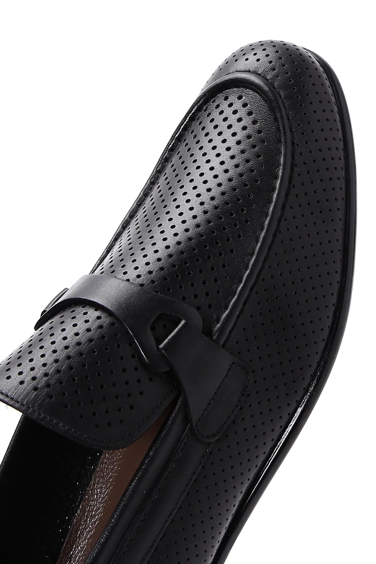 Erkek Siyah Deri Casual Loafer