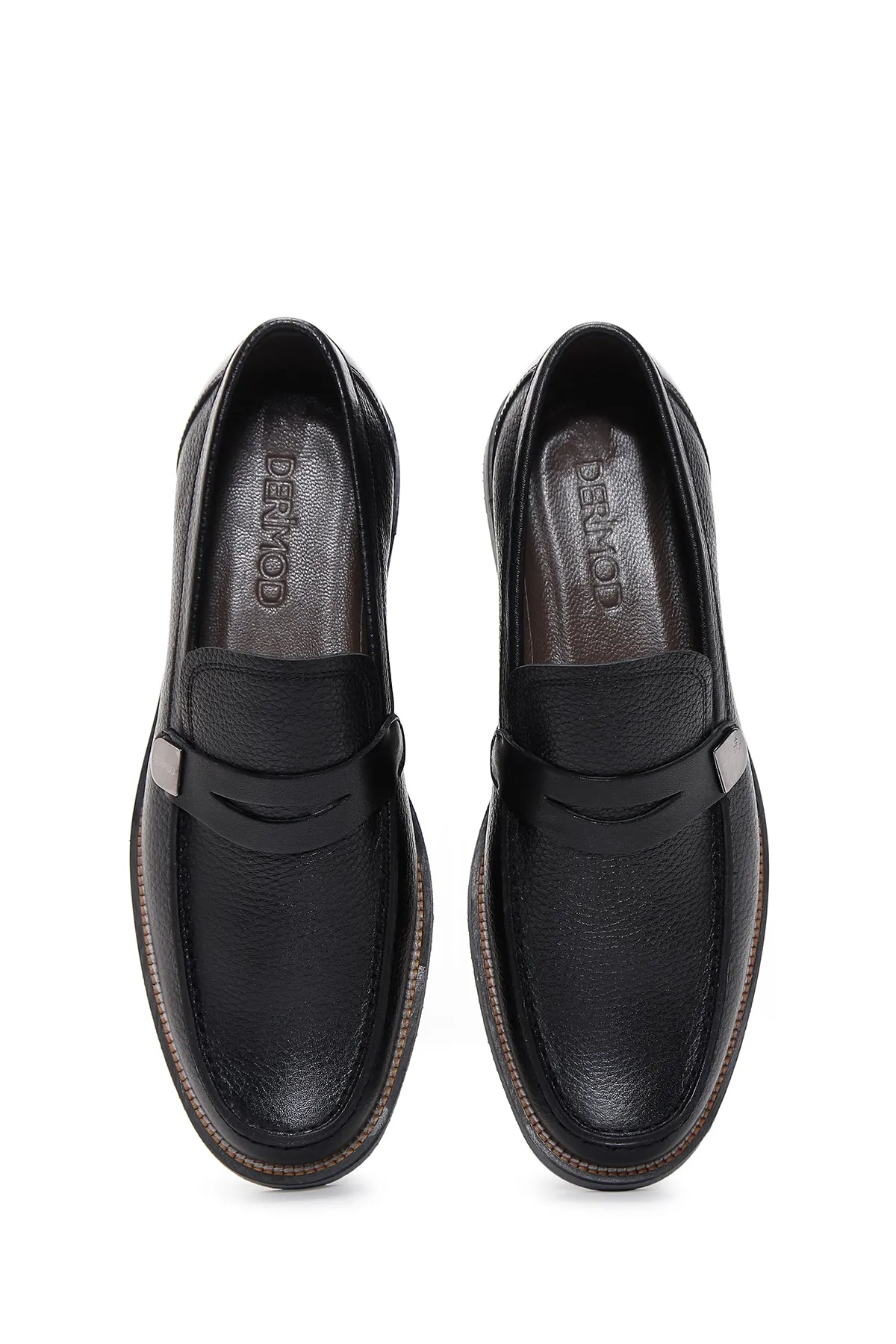 Erkek Siyah Deri Casual Loafer