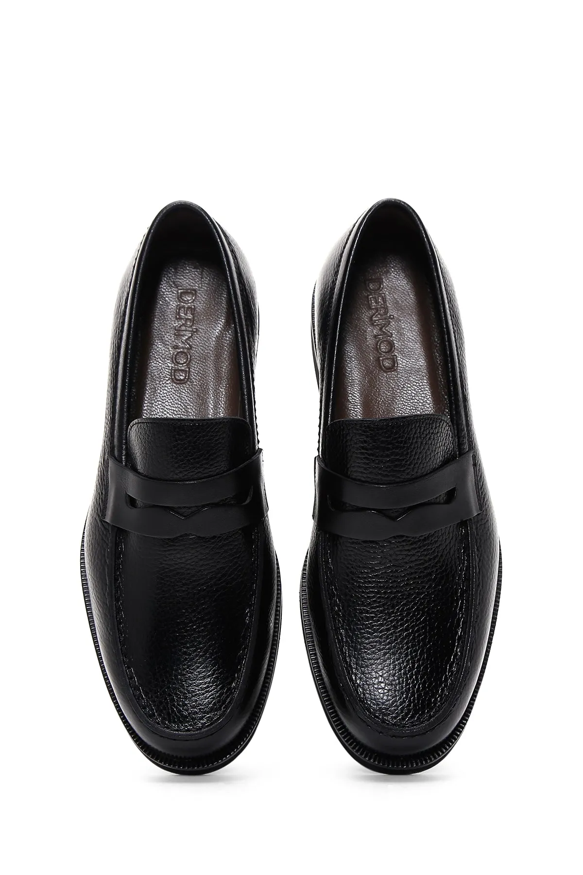 Erkek Siyah Deri Casual Loafer