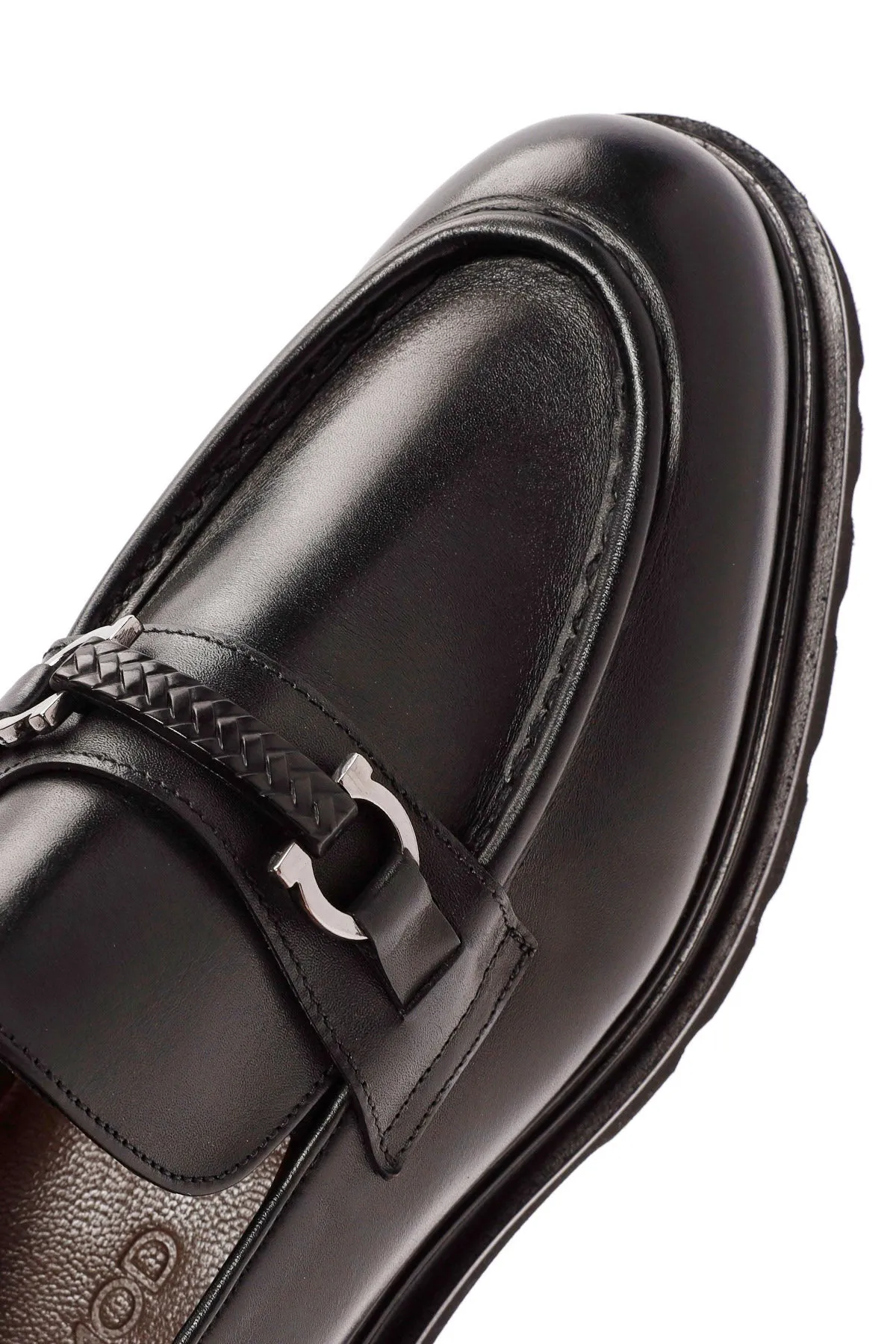 Erkek Siyah Deri Casual Loafer