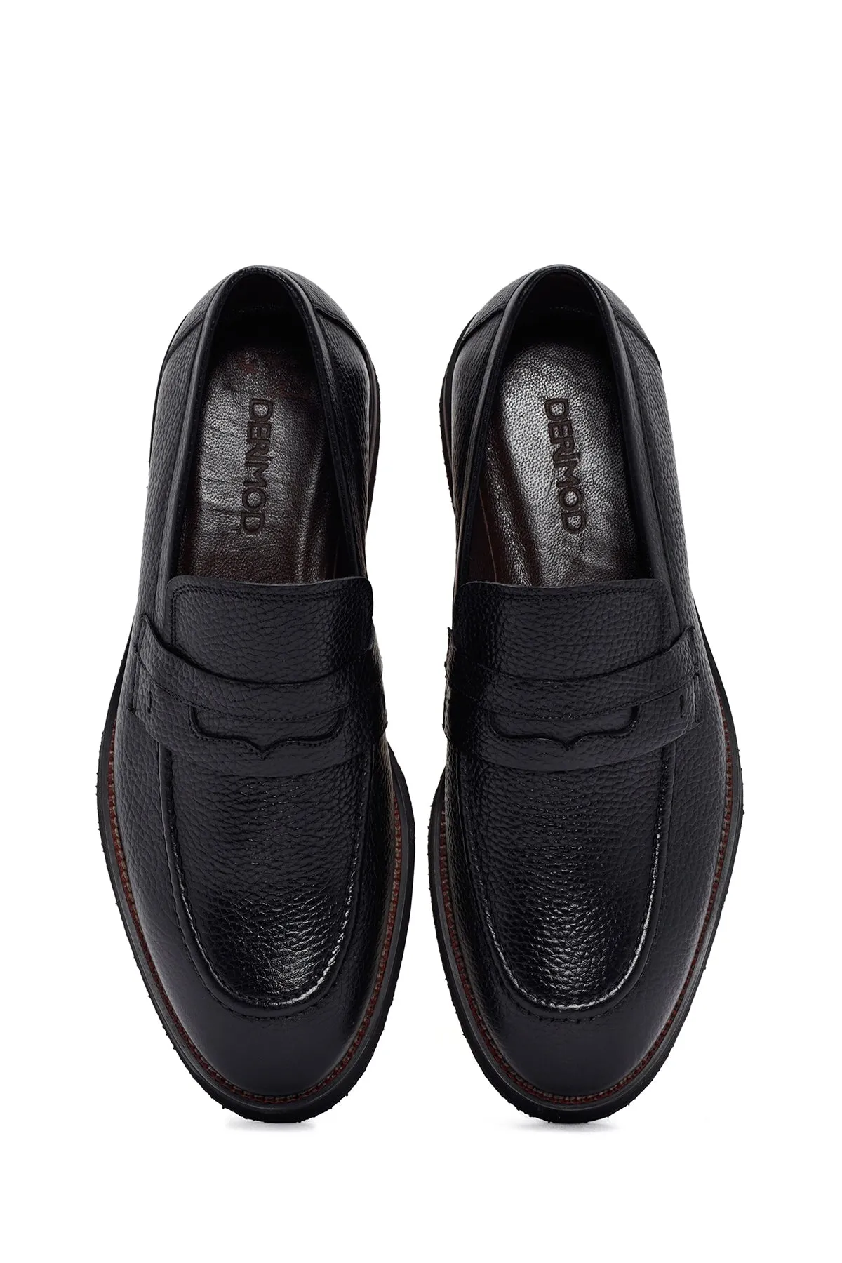 Erkek Siyah Deri Casual Loafer