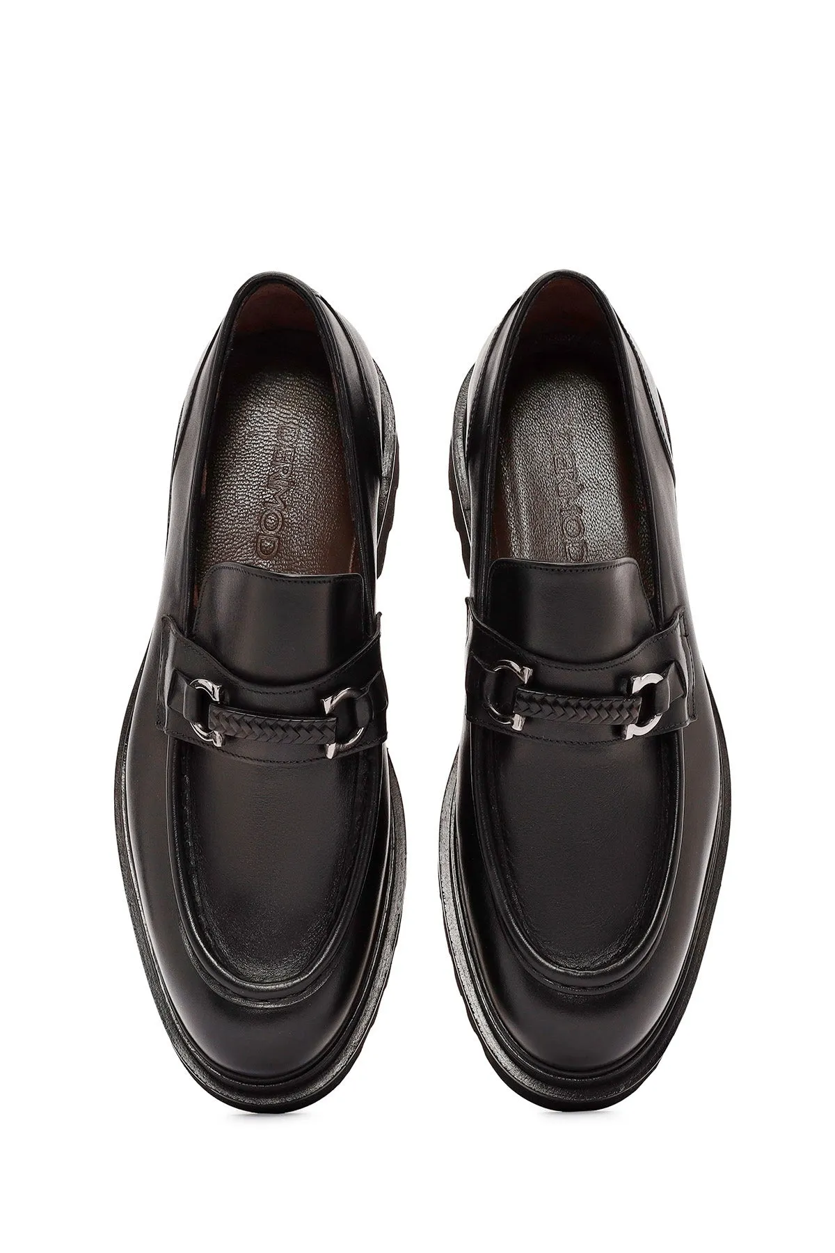 Erkek Siyah Deri Casual Loafer