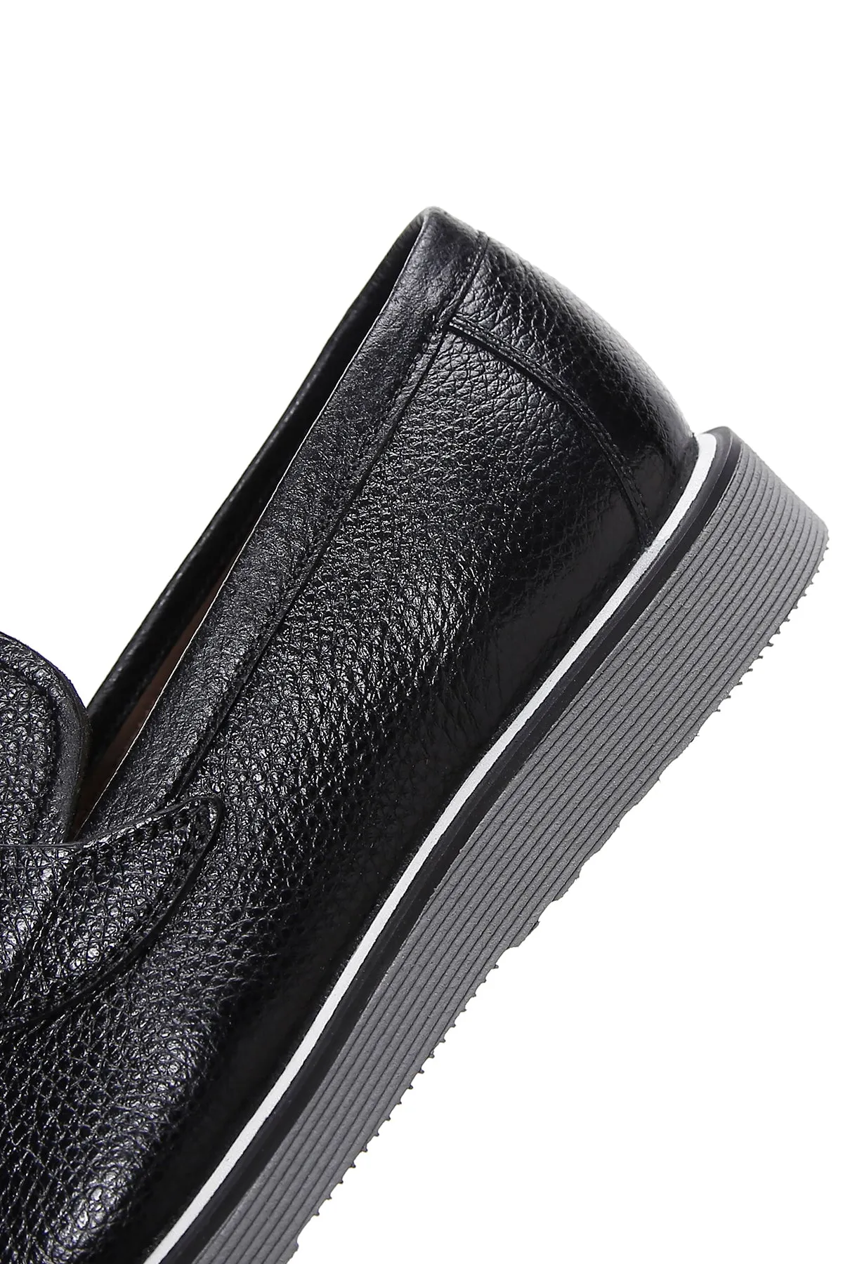 Erkek Siyah Deri Casual Loafer