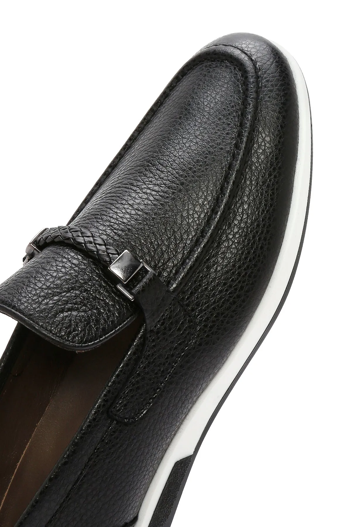 Erkek Siyah Deri Casual Loafer