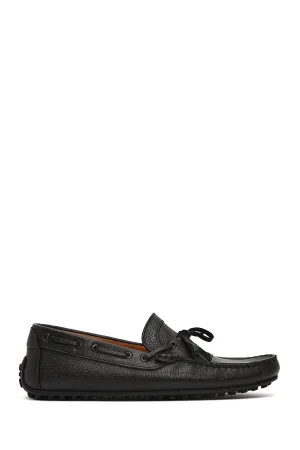 Erkek Siyah Deri Casual Loafer