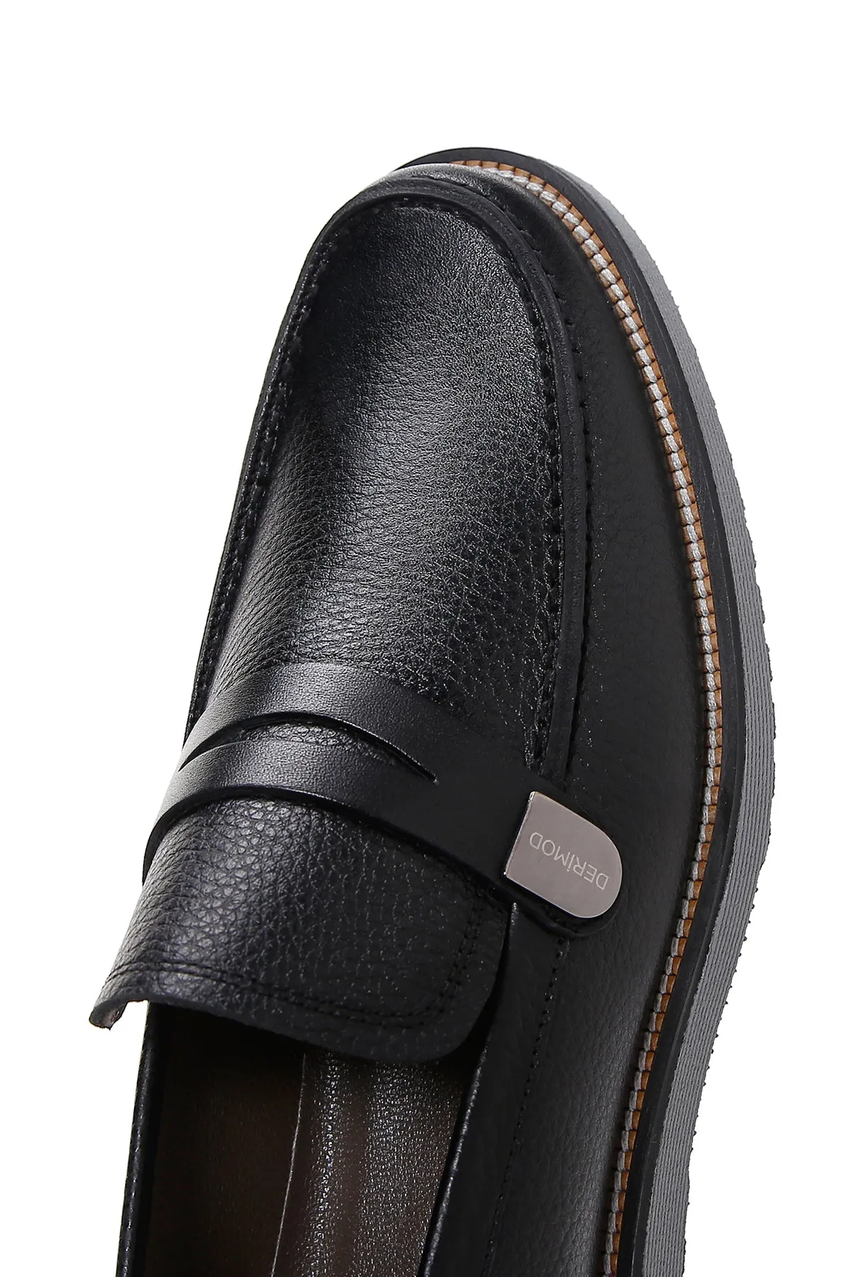Erkek Siyah Deri Casual Loafer
