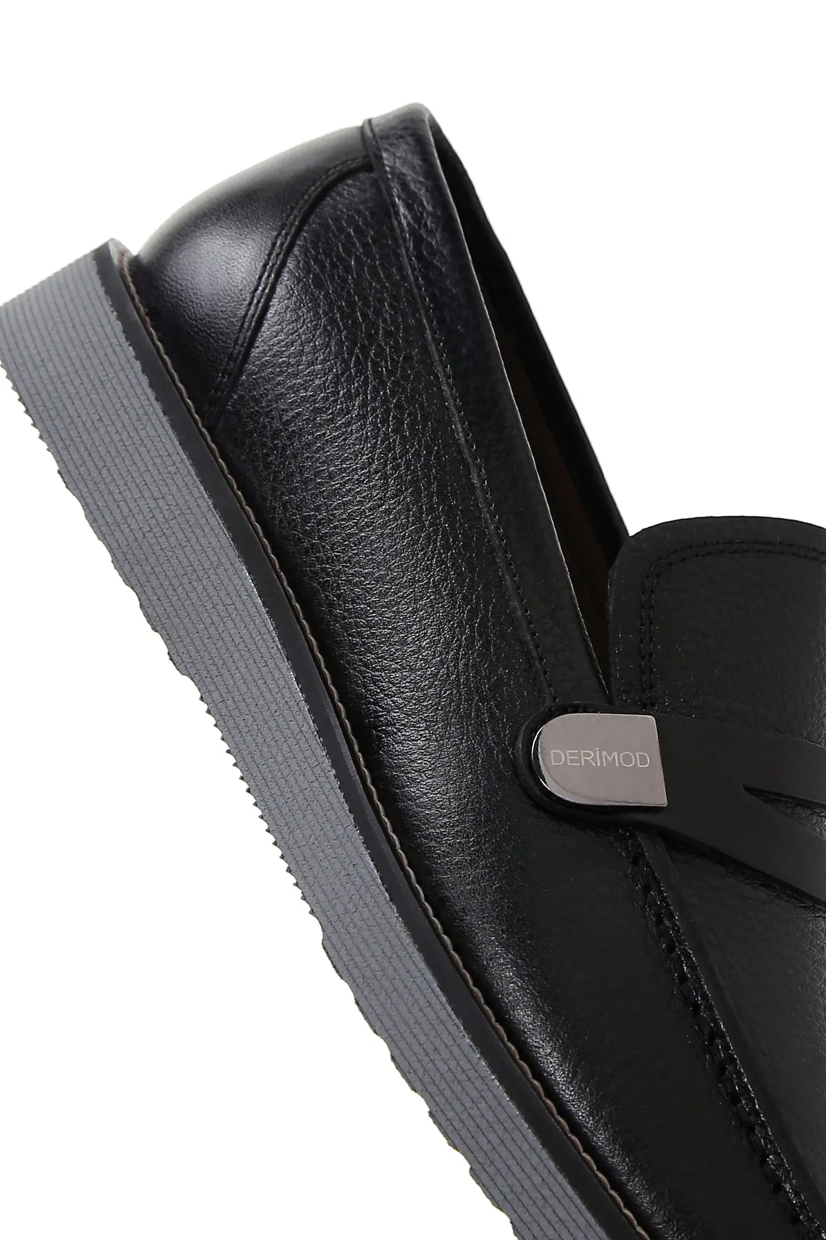 Erkek Siyah Deri Casual Loafer