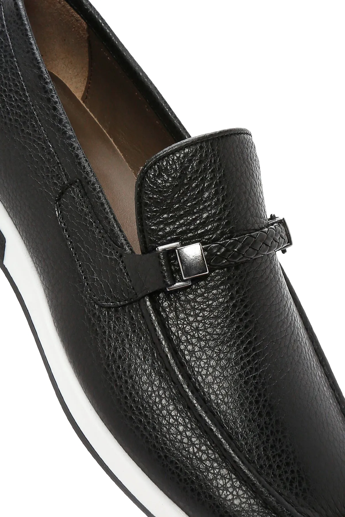 Erkek Siyah Deri Casual Loafer