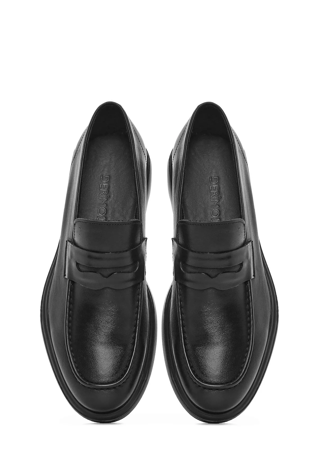 Erkek Siyah Deri Casual Loafer