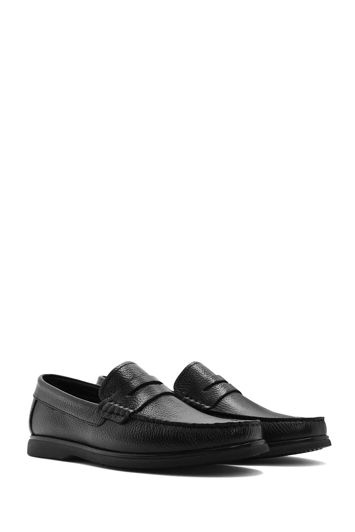 Erkek Siyah Deri Casual Loafer