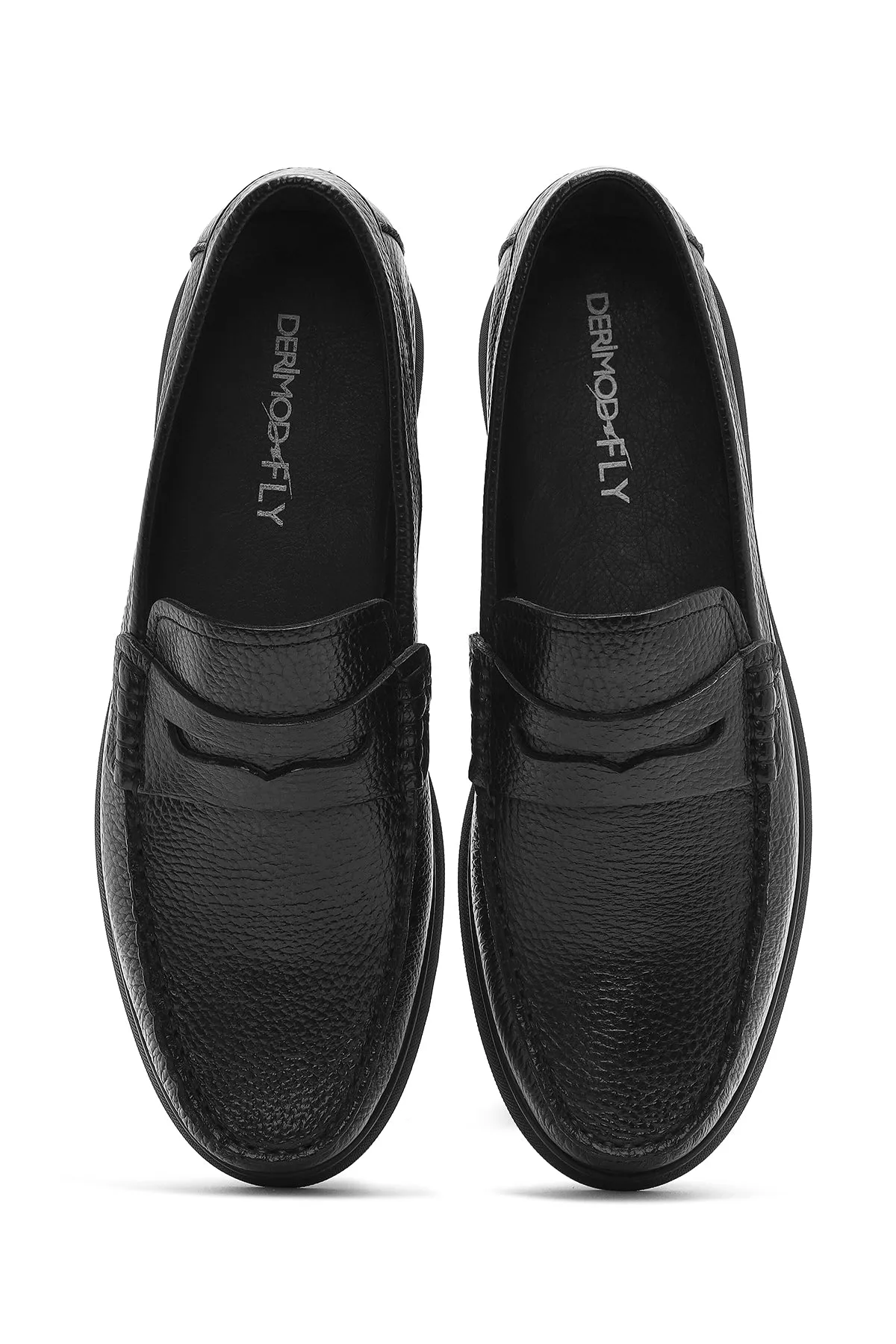 Erkek Siyah Deri Casual Loafer